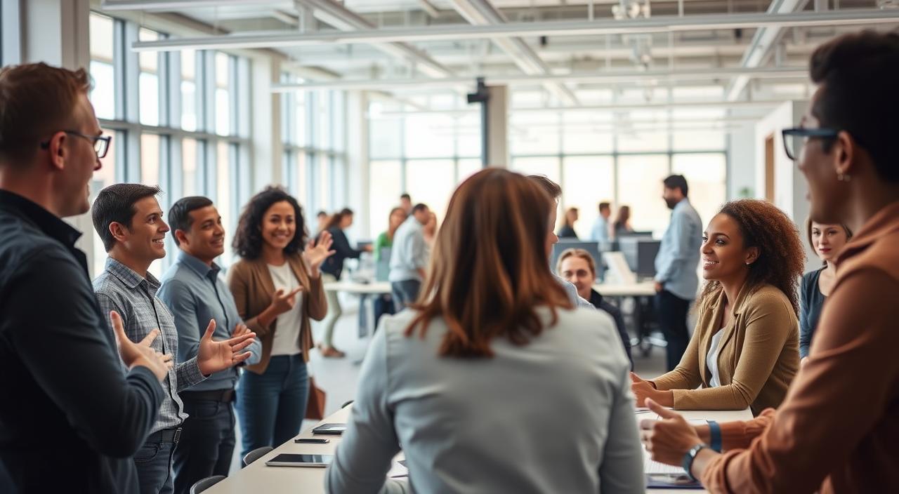 escuta ativa e discussões abertas no ambiente de trabalho